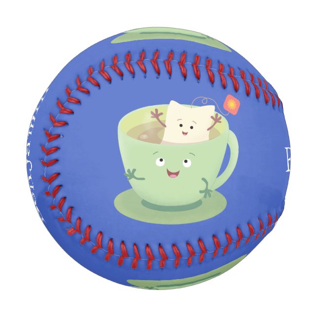 Cartoon-Zeichen für den niedlichen Teebag-Becher S Baseball (Vorderseite Links)