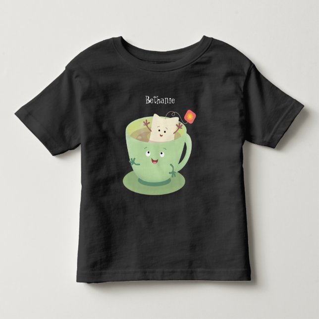 Cartoon-Zeichen für den niedlichen Teebag-Becher S Kleinkind T-shirt (Vorderseite)