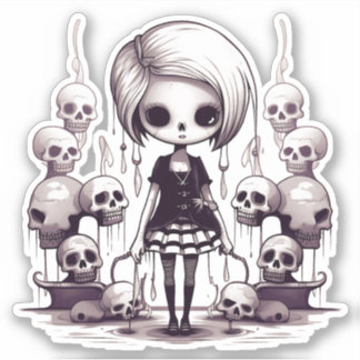 Cartoon Zombie design Sticker mignon mais effrayan