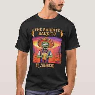 Cartoon Zombie Funny Halloweens The Burrito Bandit T-Shirt