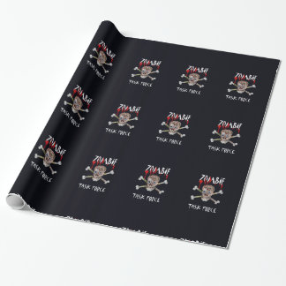 Cartoon Zombie Task Force - Schädelkreuz Geschenkpapier