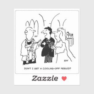 Cartoon zur Abkühlung der Hochzeit. Aufkleber