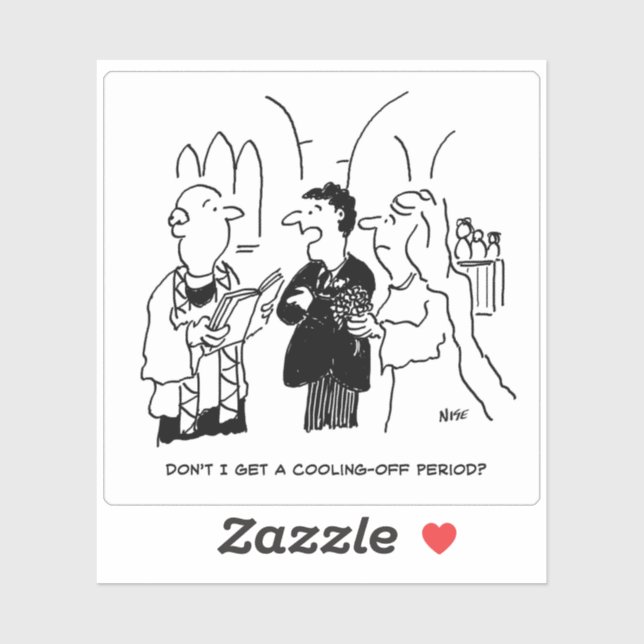 Cartoon zur Abkühlung der Hochzeit. Aufkleber (Blatt)