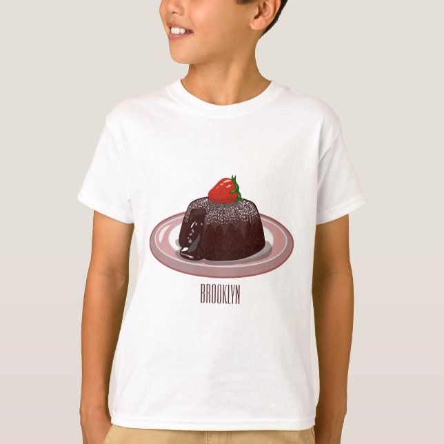 Cartoon zur Darstellung von Lavakuchen T-Shirt (Vorderseite)
