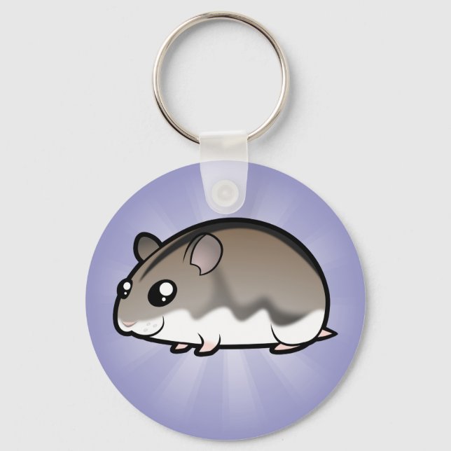 Cartoon Zwarf Hamster Schlüsselanhänger (Vorderseite)