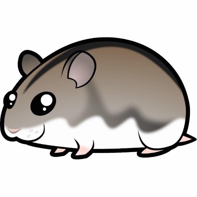 Cartoon-zwergartiger Hamster Fotoskulptur Magnet (Vorne)