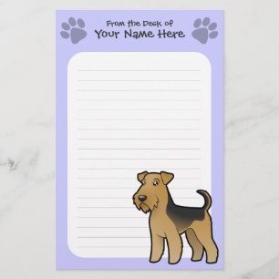 Cartoonairedale-Terrier/Waliser-Terrier Briefpapier