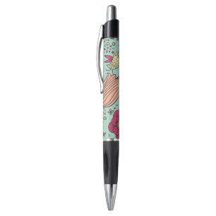 Cartoonblumenmuster mit Vögeln Kugelschreiber