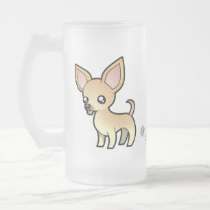CartoonChihuahua (glatter Mantel) Mattglas Bierglas