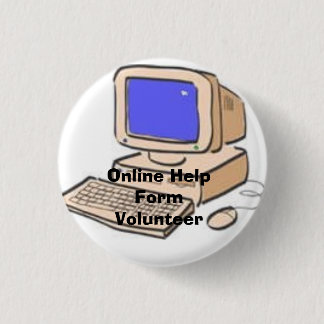 cartoonComputer, on-line-Hilfsform-Freiwilliger Button