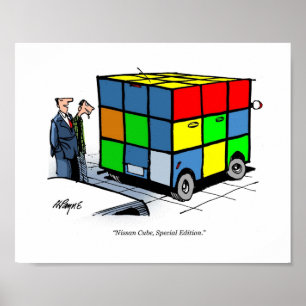 Cartoondruck Nissan berechnen Rauminhalt Poster