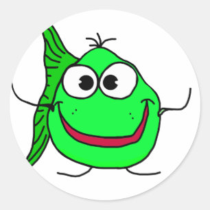 Cartoonfische Runder Aufkleber