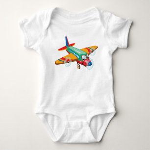 Cartoonflugzeug Baby Strampler