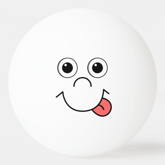 Cartoongesicht Tischtennisball (Vorderseite)