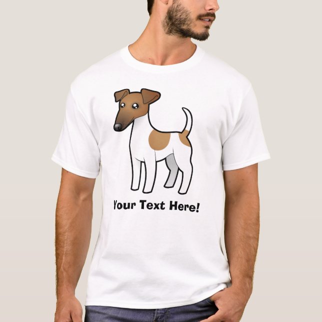 Cartoonglatter Fox-Terrier T-Shirt (Vorderseite)