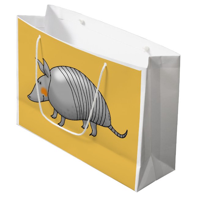 Cartoongürteltier Große Geschenktüte (Vorderseite Schrägansicht)