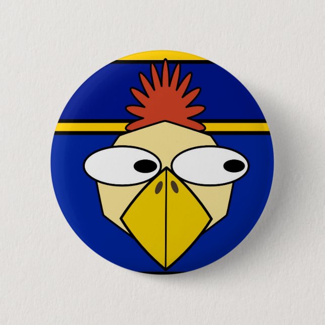 Cartoonhuhn Button (Vorderseite)