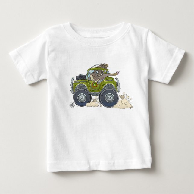 Cartoonillustration eines Elefanten, der einen Baby T-shirt (Vorderseite)