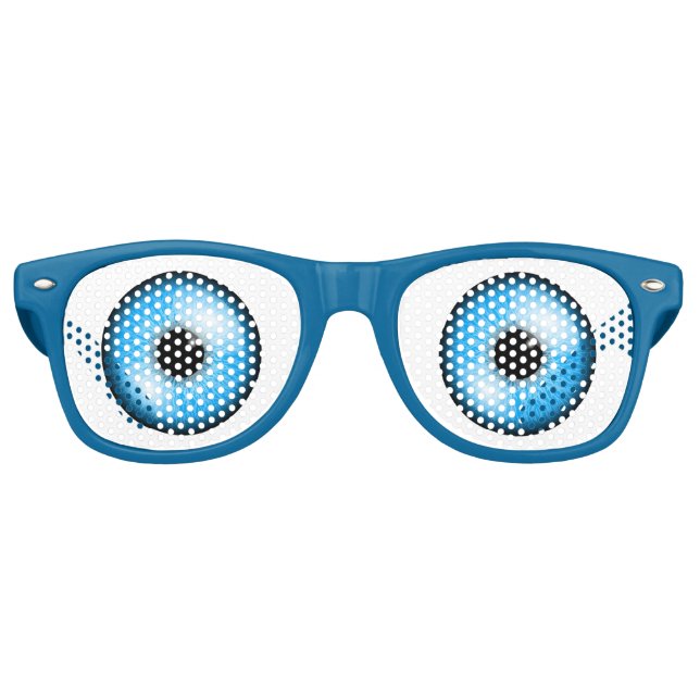 Cartoonish Blue Eyes Partybrille (Vorderseite)
