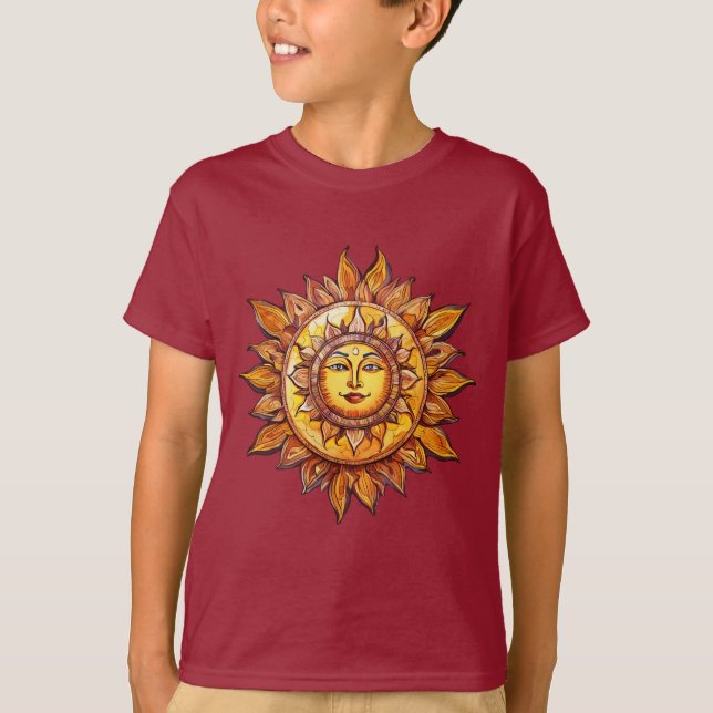 Cartoonish Realistic Sun - Lively Sun Illustration T-Shirt (Vorderseite)