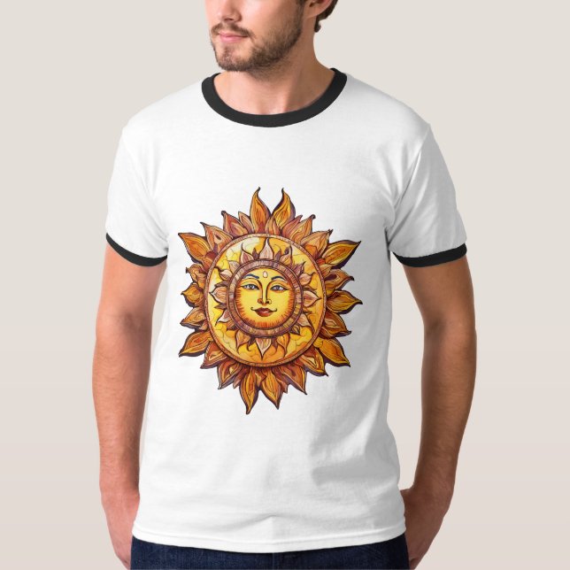 Cartoonish Realistic Sun - Lively Sun Illustration T-Shirt (Vorderseite)