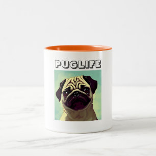 Cartoonish Süße Tier Lover Dog Mops Tasse Shot