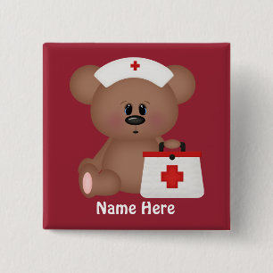 Cartoonkrankenschwester addieren Namensknopf Button