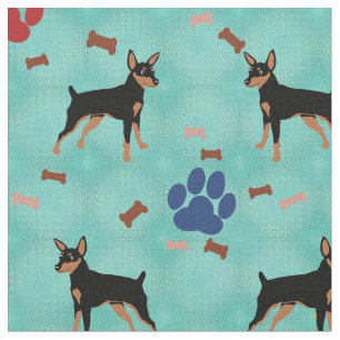 CartoonminiaturPinscher Stoff