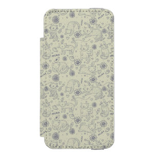 Cartoonmuster mit lustigen Katzen Incipio Watson™ iPhone 5 Geldbörsen Hülle
