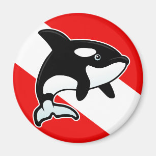 Cartoonorca-Tauchen-Flagge Magnet
