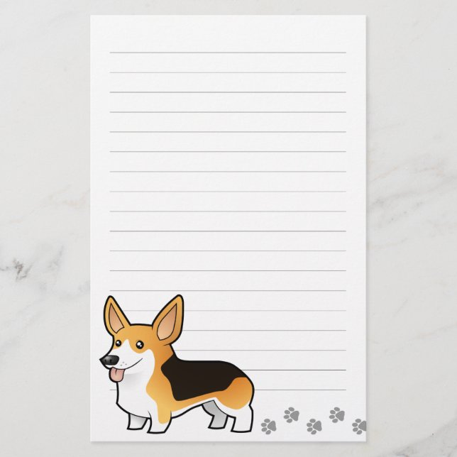 Cartoonpembroke-WaliserCorgi Briefpapier (Vorderseite)