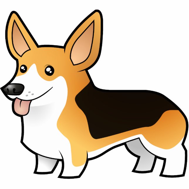 Cartoonpembroke-WaliserCorgi Fotoskulptur Magnet (Vorne)