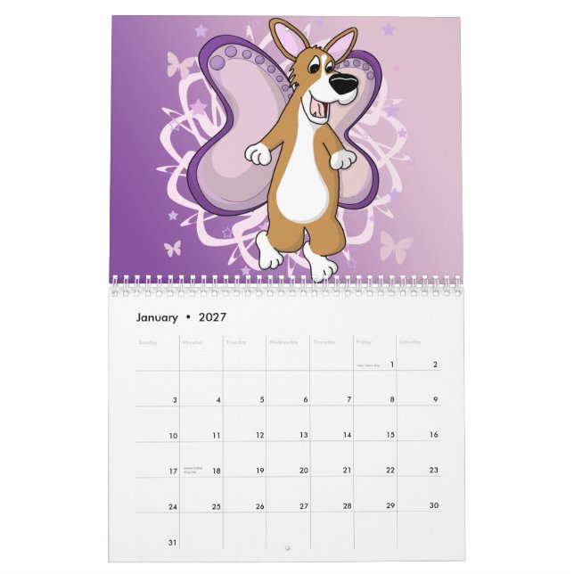 Cartoonpembroke-Walisercorgi-Kalender (2011) Kalender (Jan 2027)