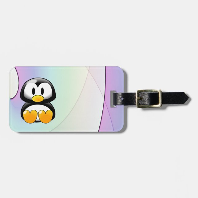 CartoonPenguin Gepäckanhänger (Vorderseite horizontal)