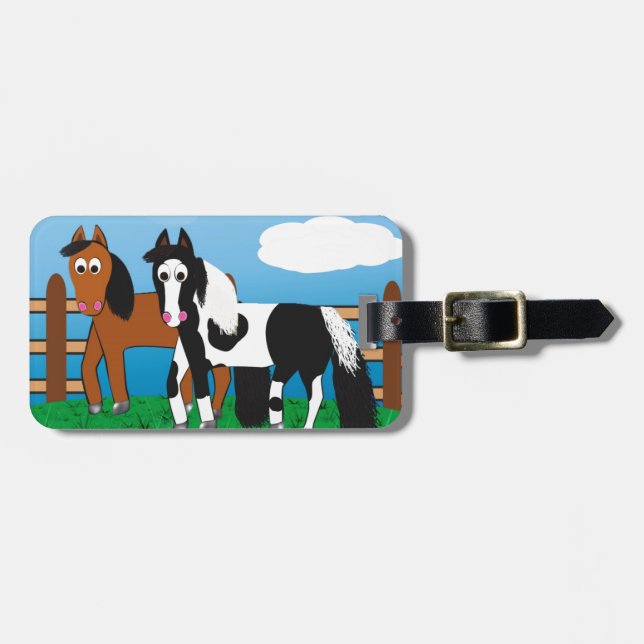 Cartoonpferd Gepäckanhänger (Vorderseite horizontal)