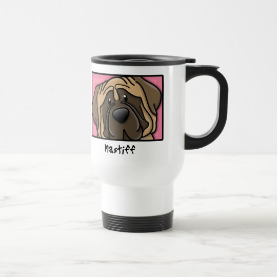 Cartoonquadratischer Mastiff Reisebecher