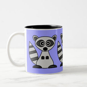 Cartoonraccoon-Kaffee-Tasse Zweifarbige Tasse