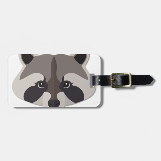 Cartoonraccoon-Kopf Gepäckanhänger (Vorderseite horizontal)