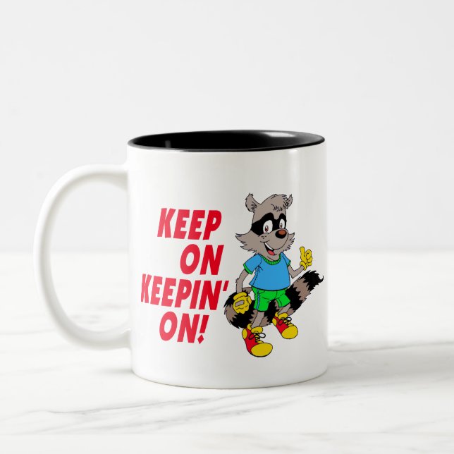 CartoonRaccoon Zweifarbige Tasse (Links)