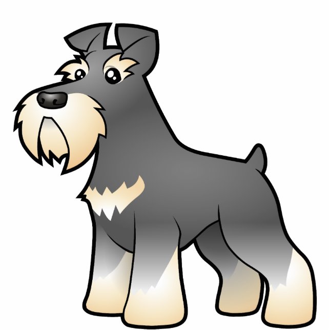Cartoonriesiger/Standard-/MiniaturSchnauzer Fotoskulptur Magnet (Vorne)
