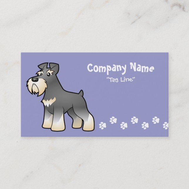 Cartoonriesiger/Standard-/MiniaturSchnauzer Visitenkarte (Vorderseite)