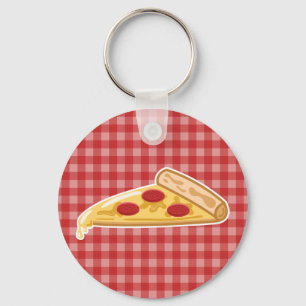 Cartoonscheibe Pizza Schlüsselanhänger