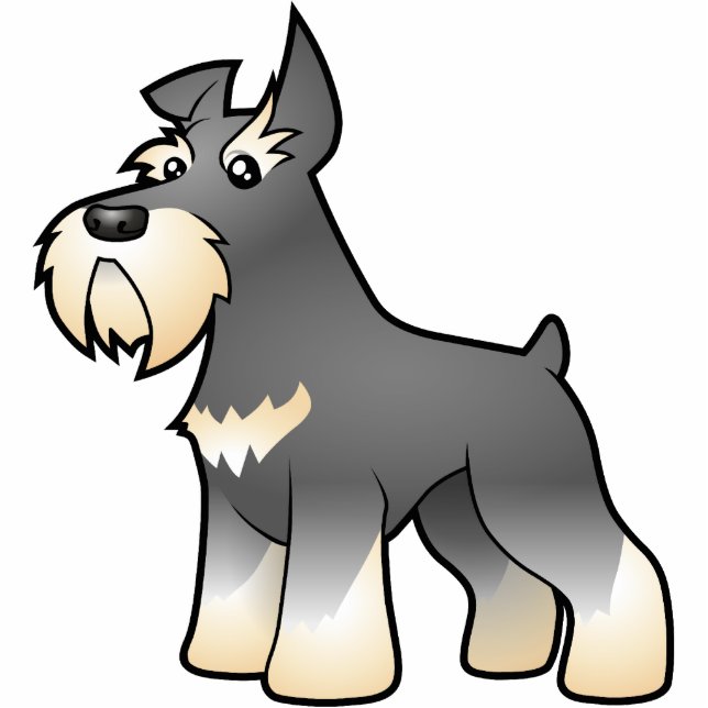 CartoonSchnauzer Fotoskulptur Magnet (Vorne)