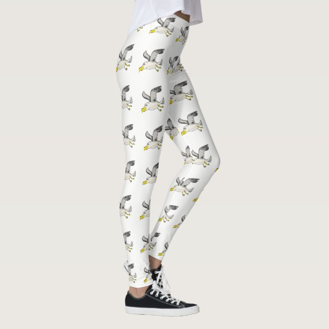 Cartoonseemöwefliegen obenliegend leggings (Rechts)
