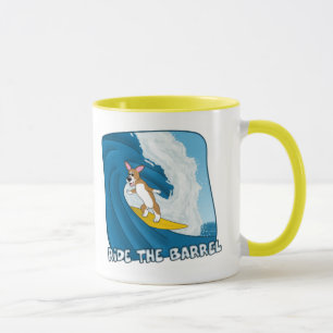 Cartoonsurfende Corgi-Tasse Tasse