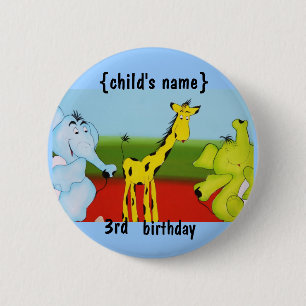 Cartoontier-Geburtstags-Party Button