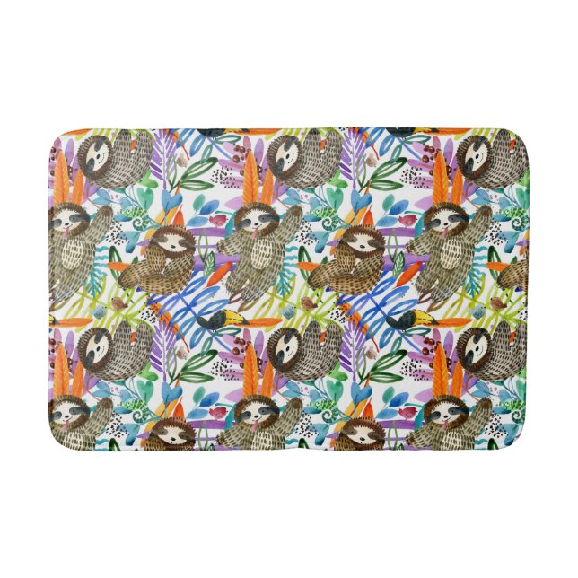 CartoonWatercolorsloth-Muster Badematte (Vorderseite)