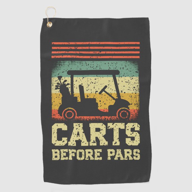 Carts vor Pars | Funny Golf Golfhandtuch (Vorderseite)