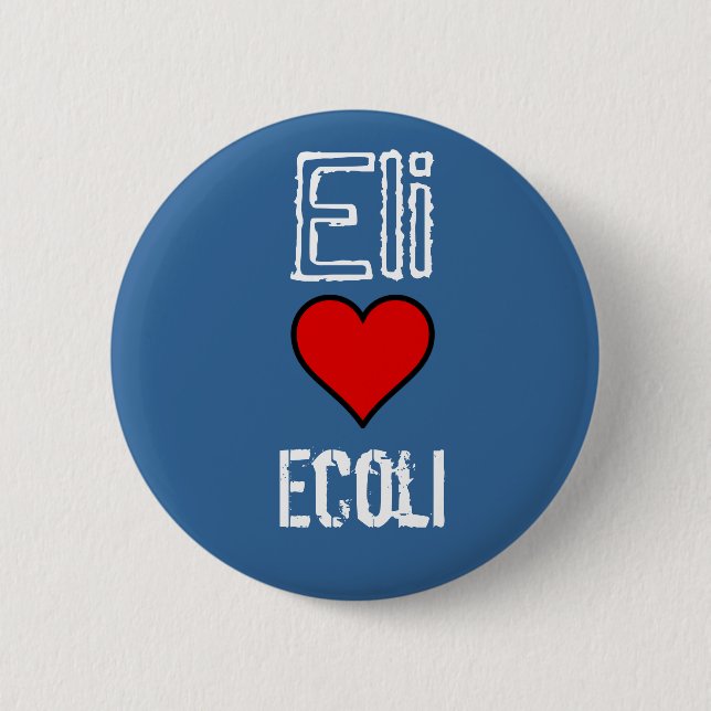 cartun hert, Eli, Ecoli Button (Vorderseite)