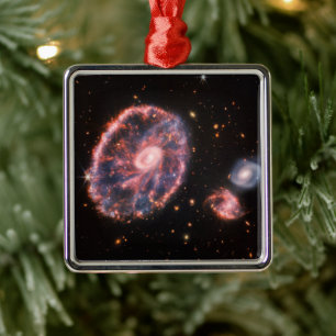 Cartwheel-Galaxie, James-Webb-Weltraumteleskop Ornament Aus Metall